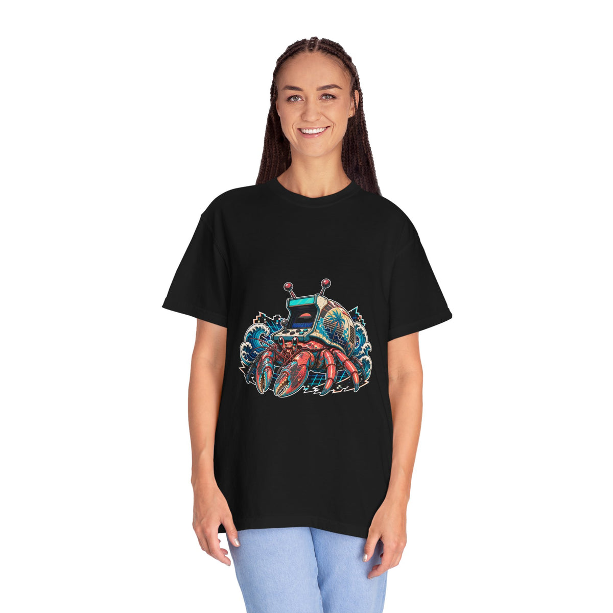 Vaporwave Arcade Hermit Crab T-Shirt Graphic