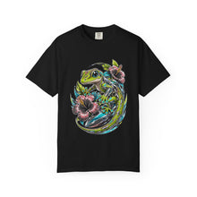 Hibiscus Mecha Gecko Tropical T-Shirt Graphic