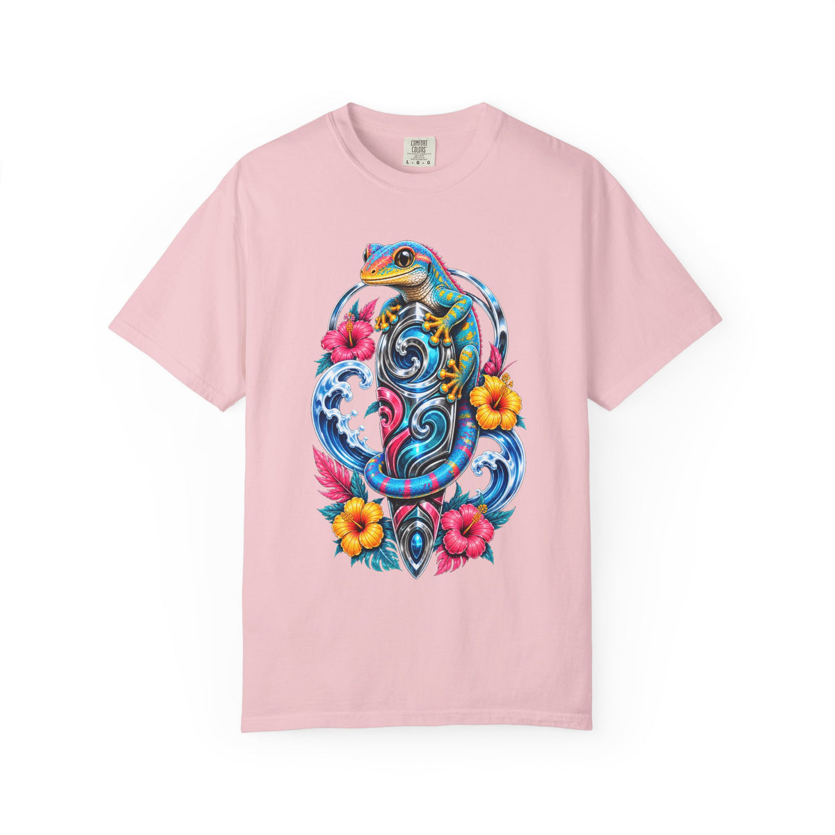 Neon Tide Gecko Totem Graphic Tee