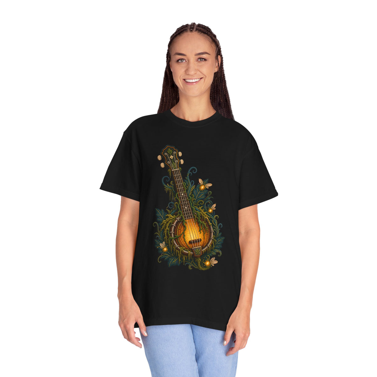 Embroidered Swamp Lantern Banjo T-Shirt Graphic