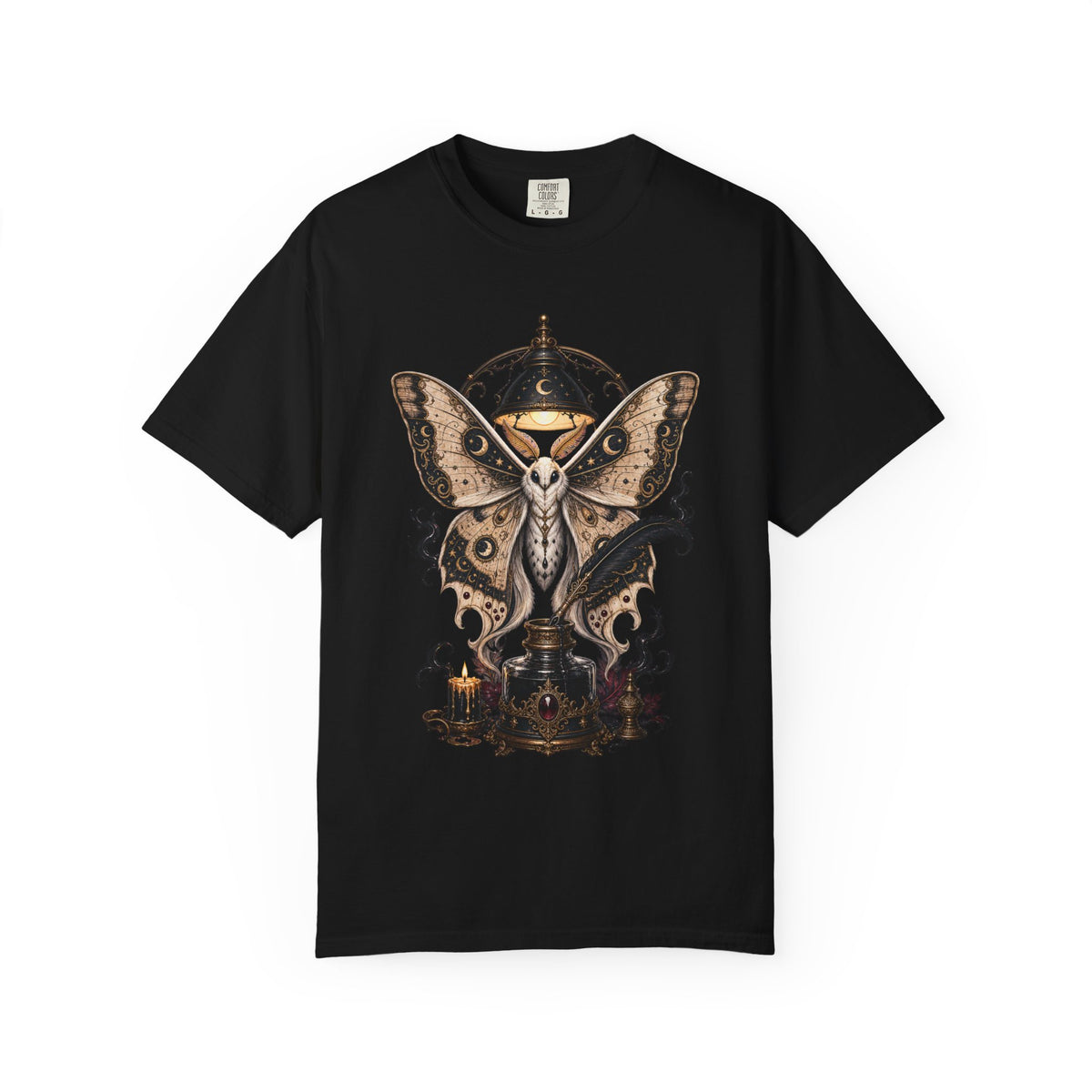 Poetcore Moth Scribe Gothic T-Shirt Graphic