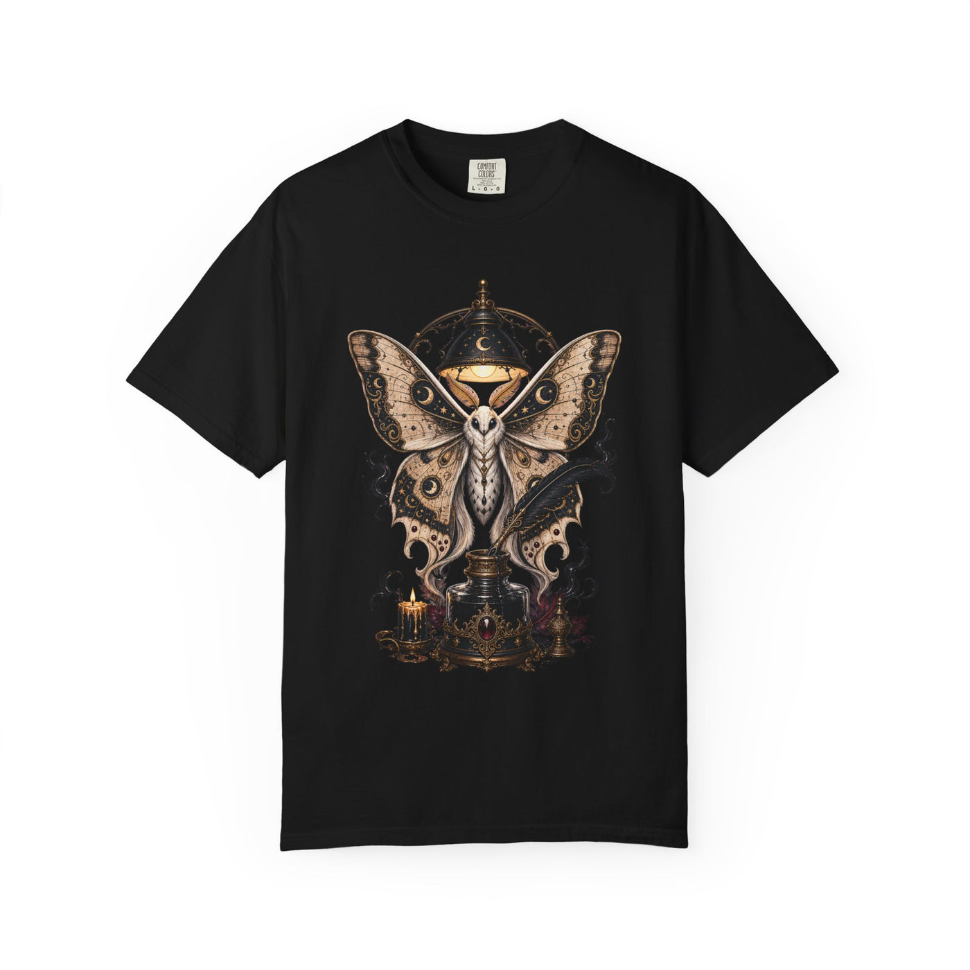 Poetcore Moth Scribe Gothic T-Shirt Graphic