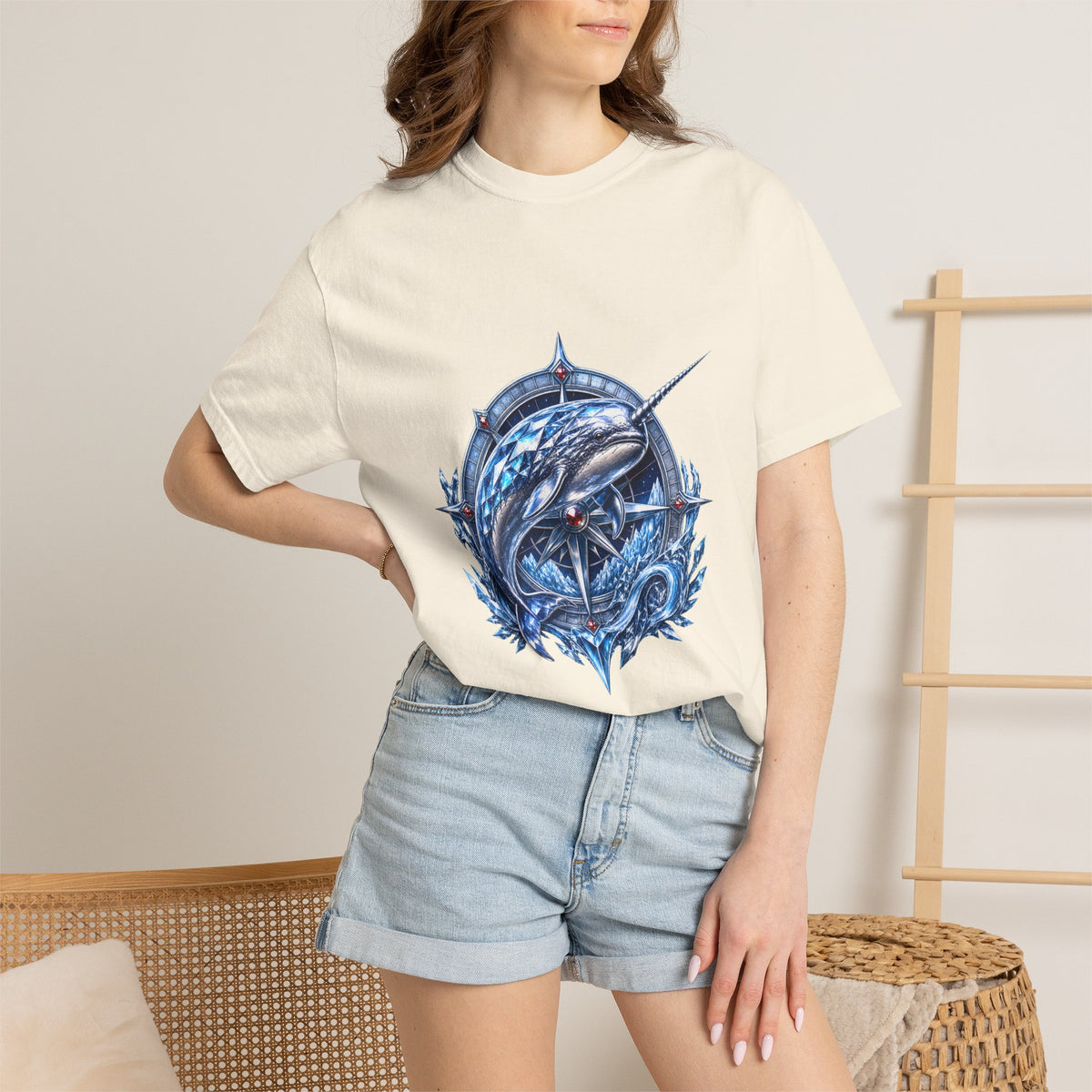 Glacier Chrome Narwhal Compass Graphic Tee