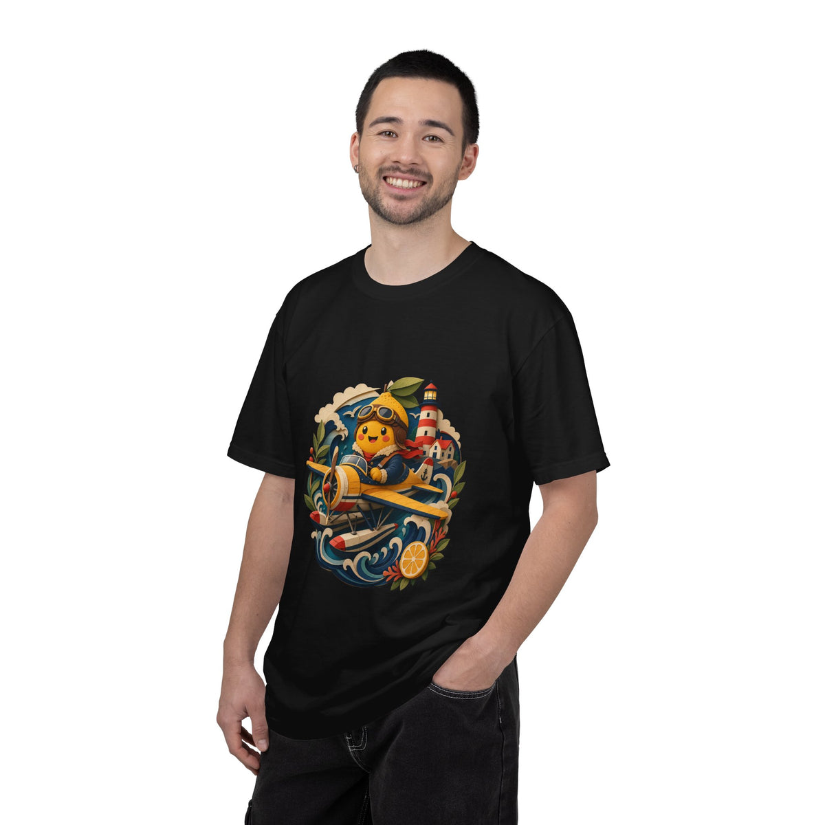 Paper Cut Harbor Lemon Pilot T-Shirt Graphic