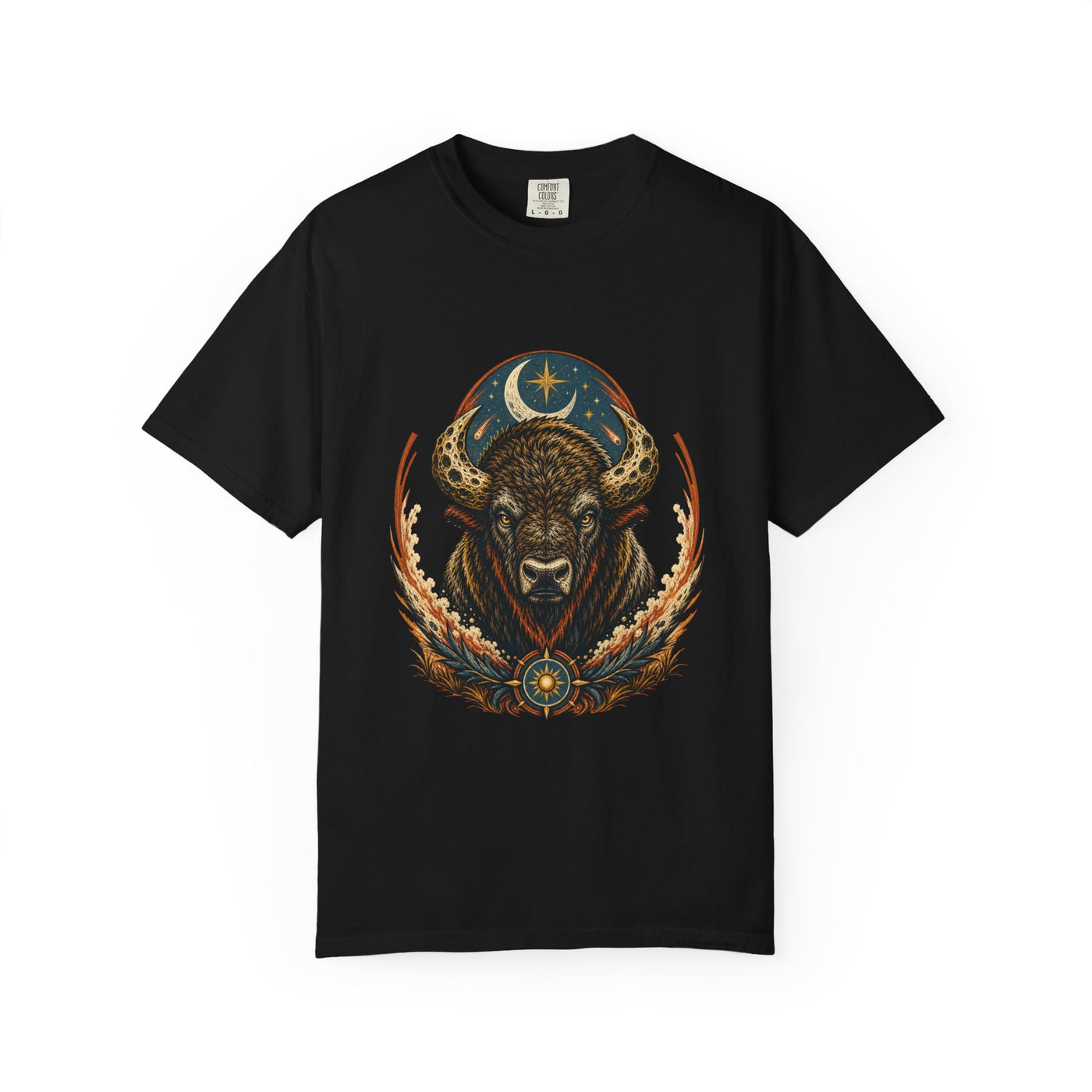 Woodcut Meteor Bison Graphic Tee
