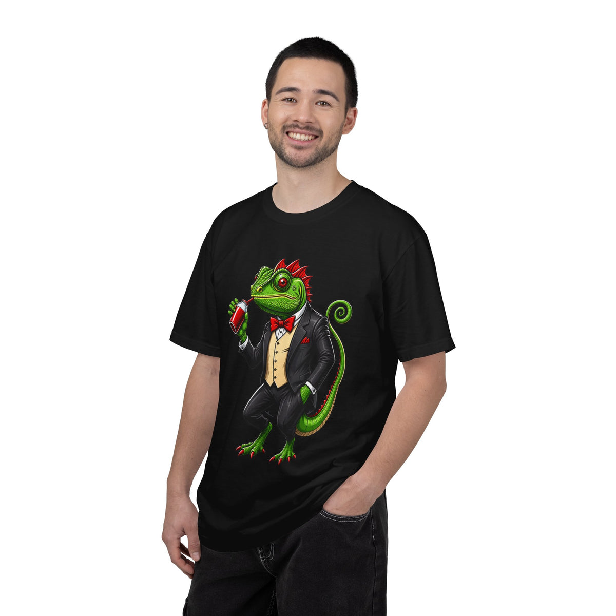 Tuxedo Chameleon Cartoon T-Shirt Graphic