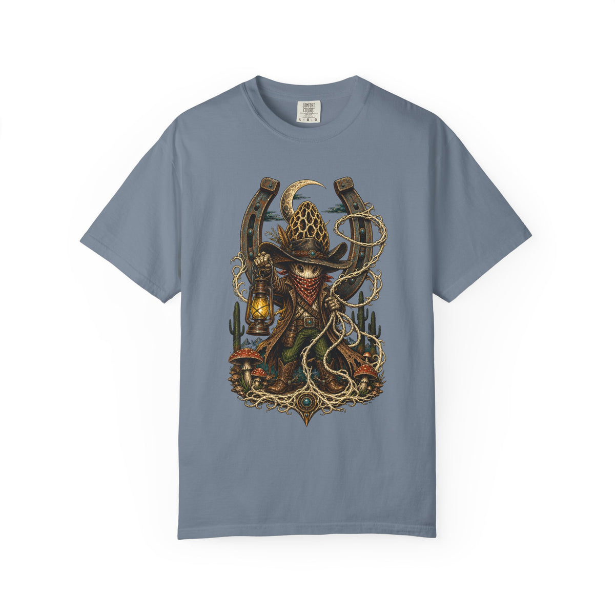 Woodcut Mushroom Outlaw T-Shirt Graphic