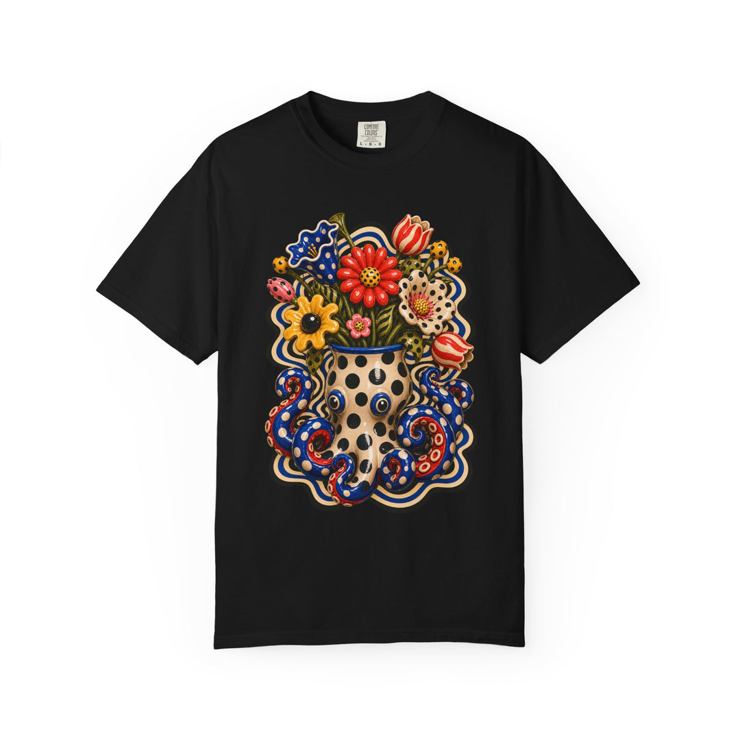 Polka Dot Octopus Vase T-Shirt Graphic