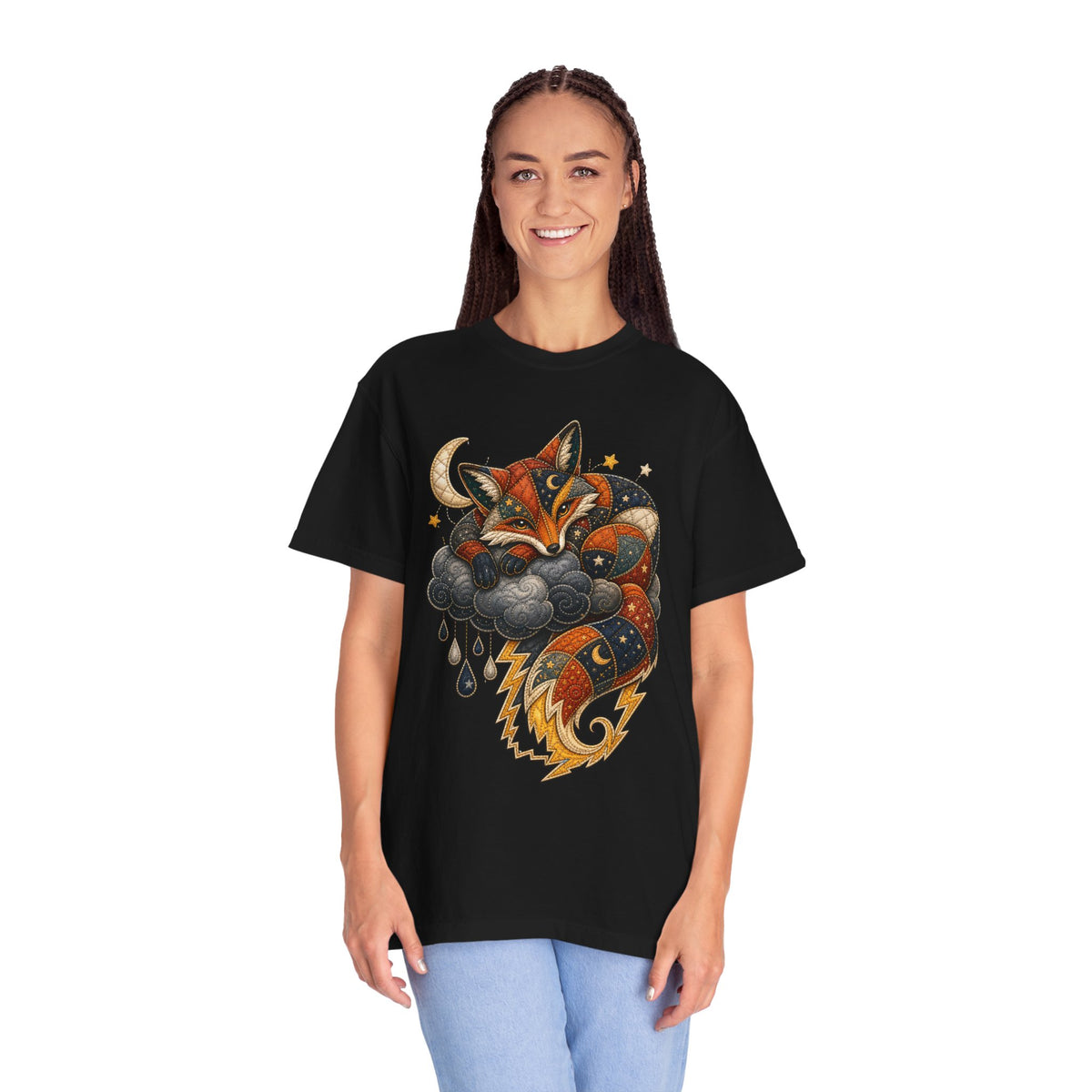 Quilted Thundercloud Fox T-Shirt Graphic