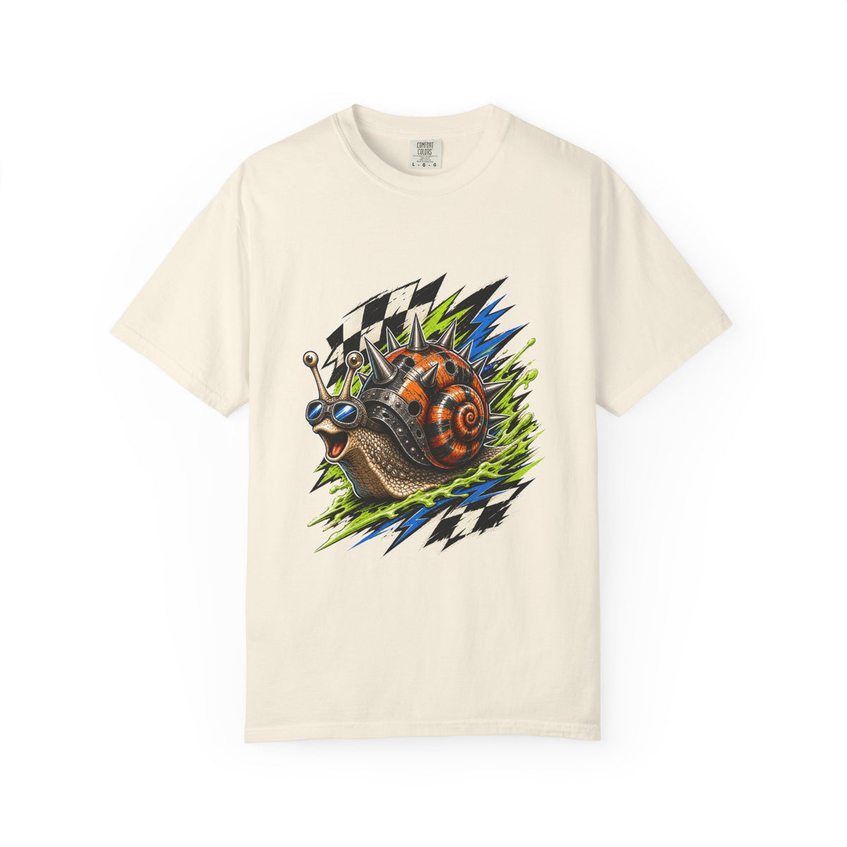 Punk Racing Snail Emblem T-Shirt Graphic