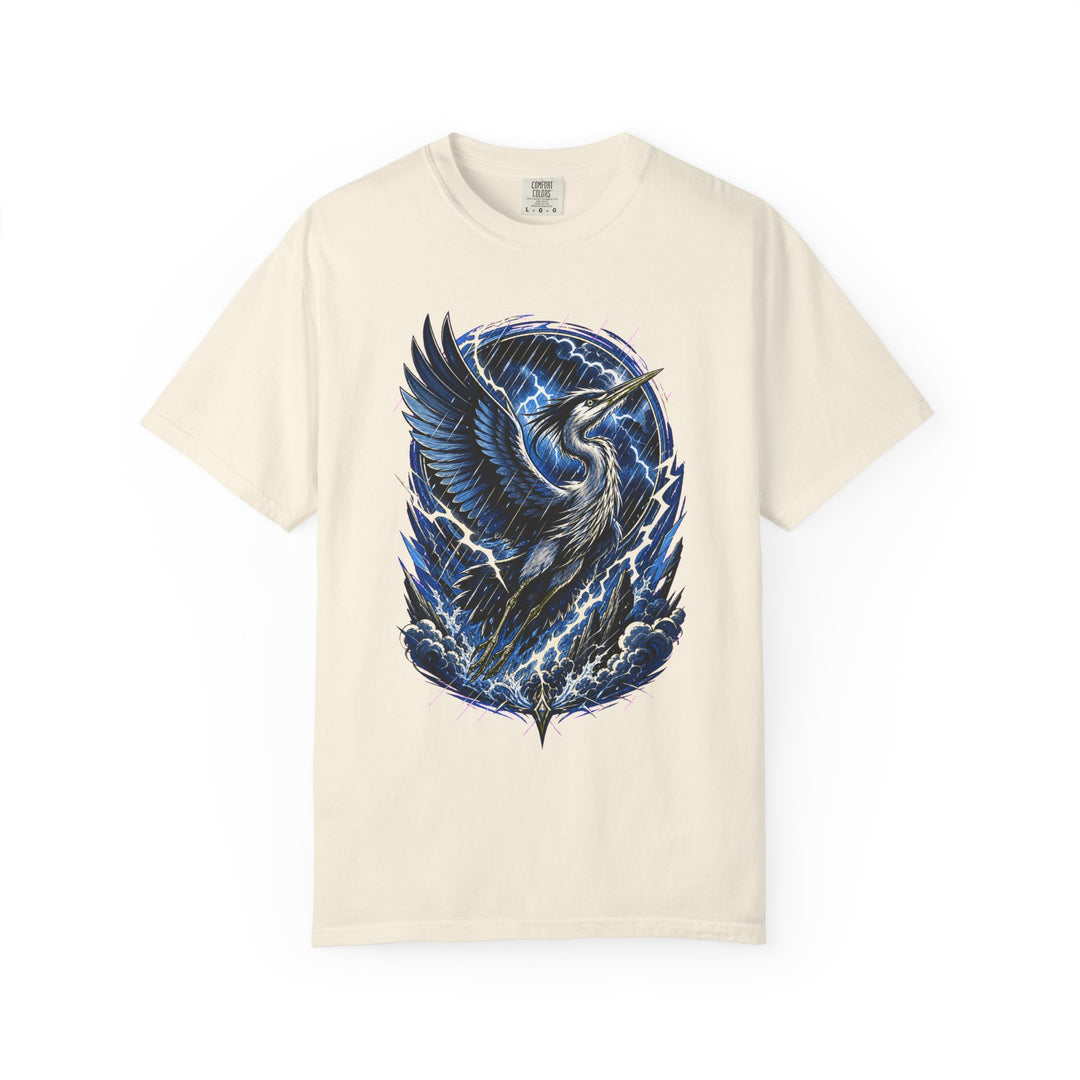 Retro Storm Heron T-Shirt Graphic