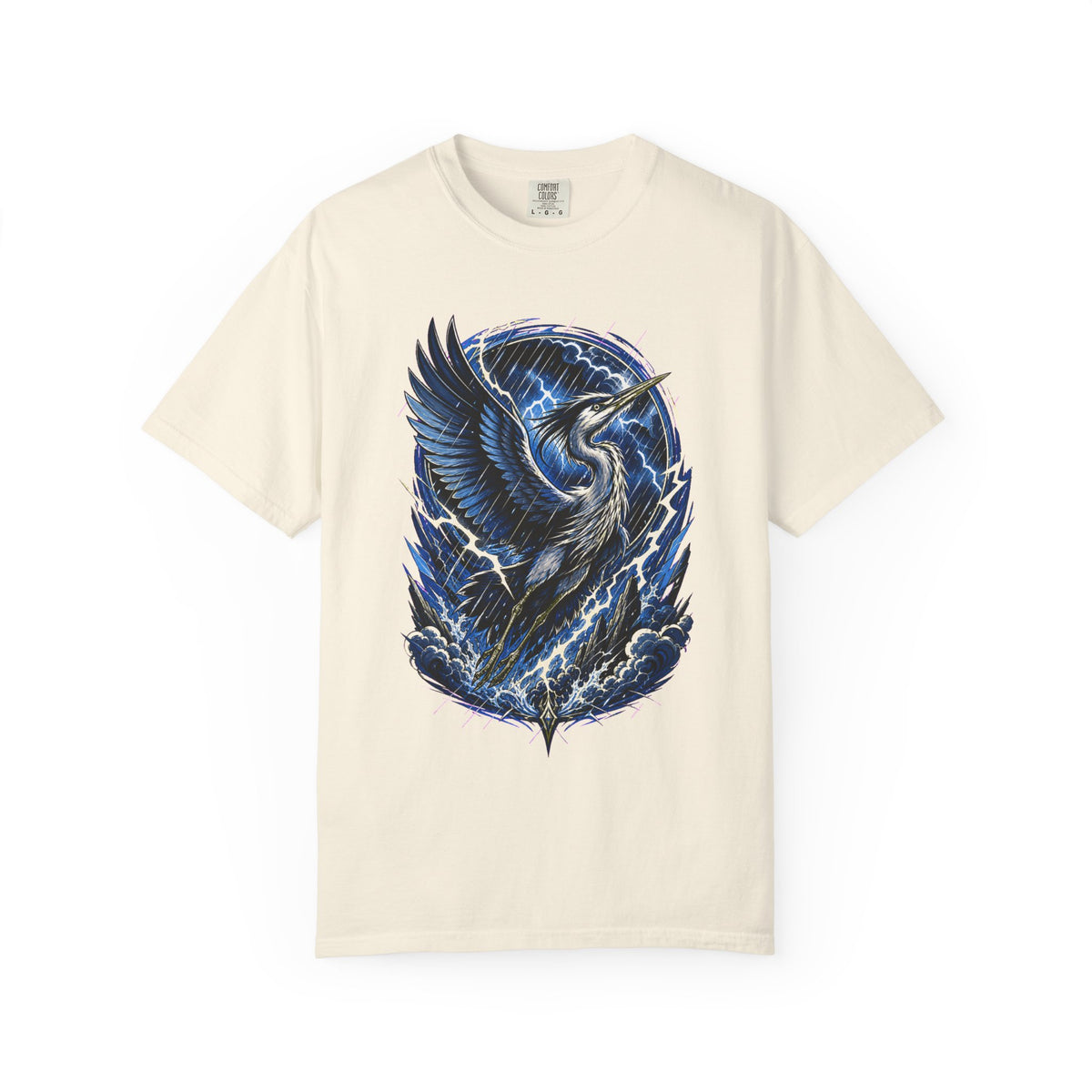 Retro Storm Heron T-Shirt Graphic