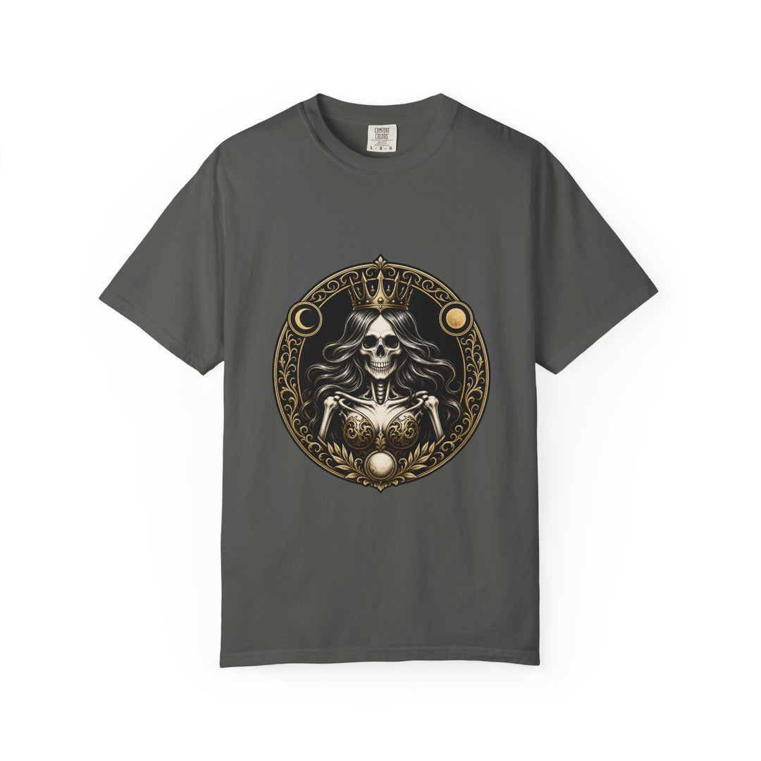 Crowned Skeleton Queen Crest T-Shirt Graphic