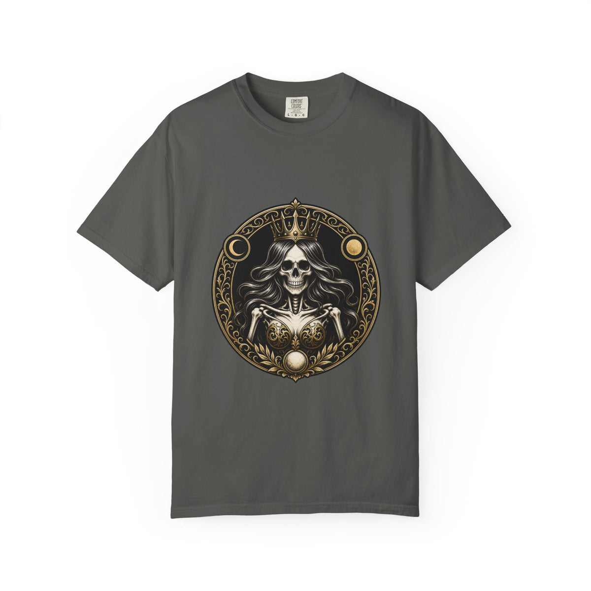 Crowned Skeleton Queen Crest T-Shirt Graphic