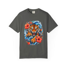 Electric Hibiscus Surf Tiger T-Shirt Graphic