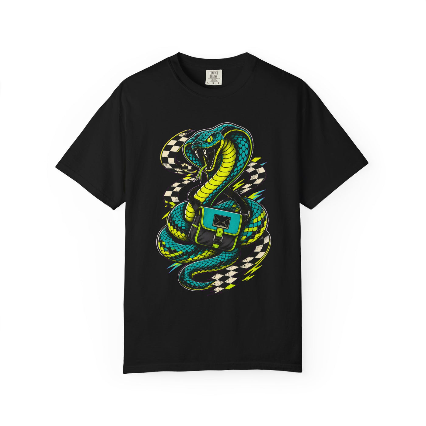 Neon Checker Cobra Courier Graphic Tee