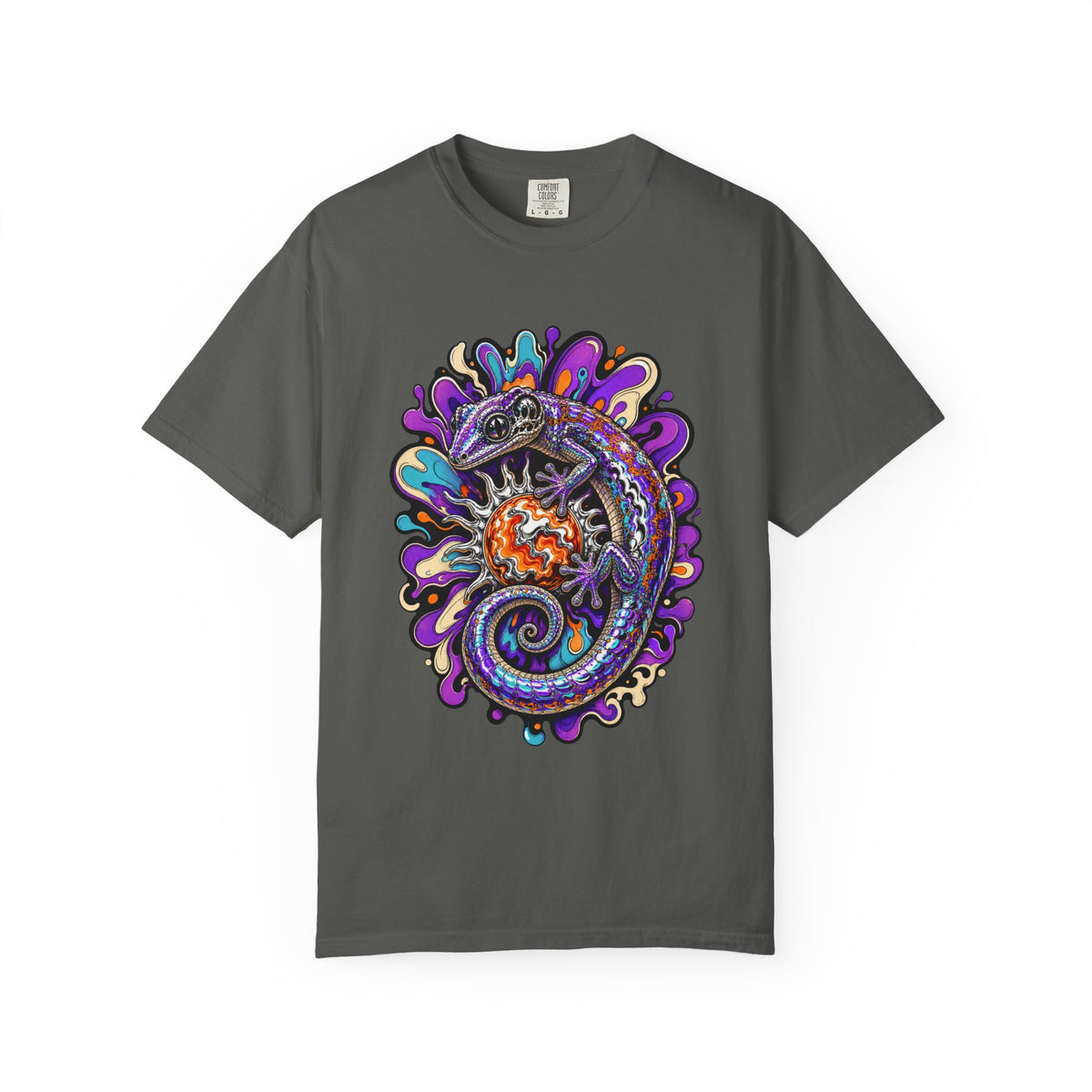 Psychedelic Chrome Gecko Graphic Tee