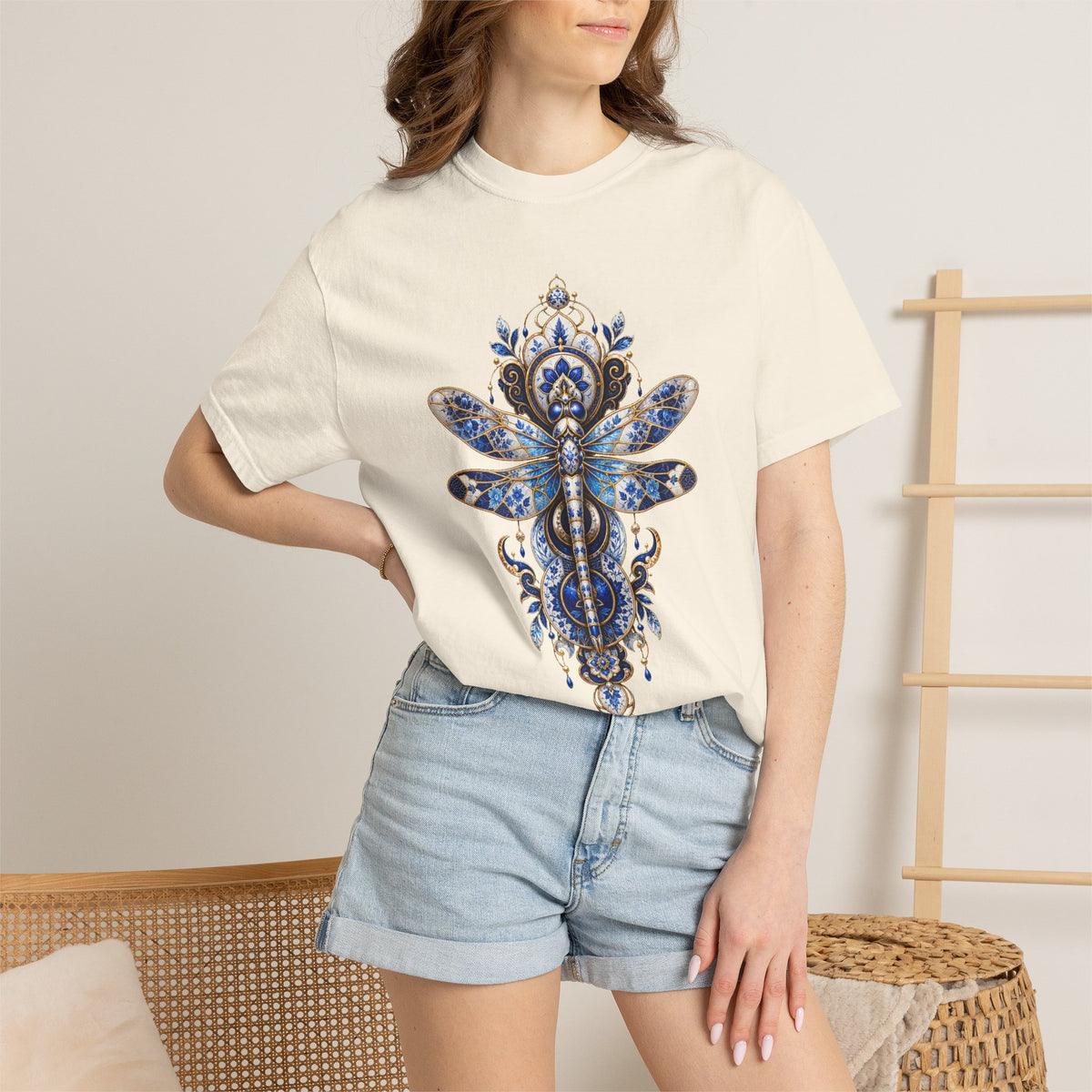 Porcelain Dragonfly Totem T-Shirt Graphic
