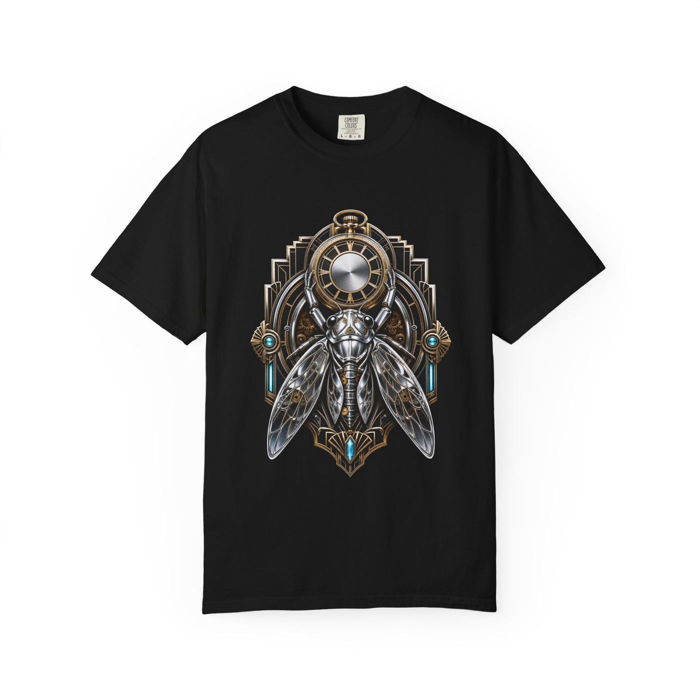 Chrome Cicada Timekeeper Art Deco T-Shirt Graphic