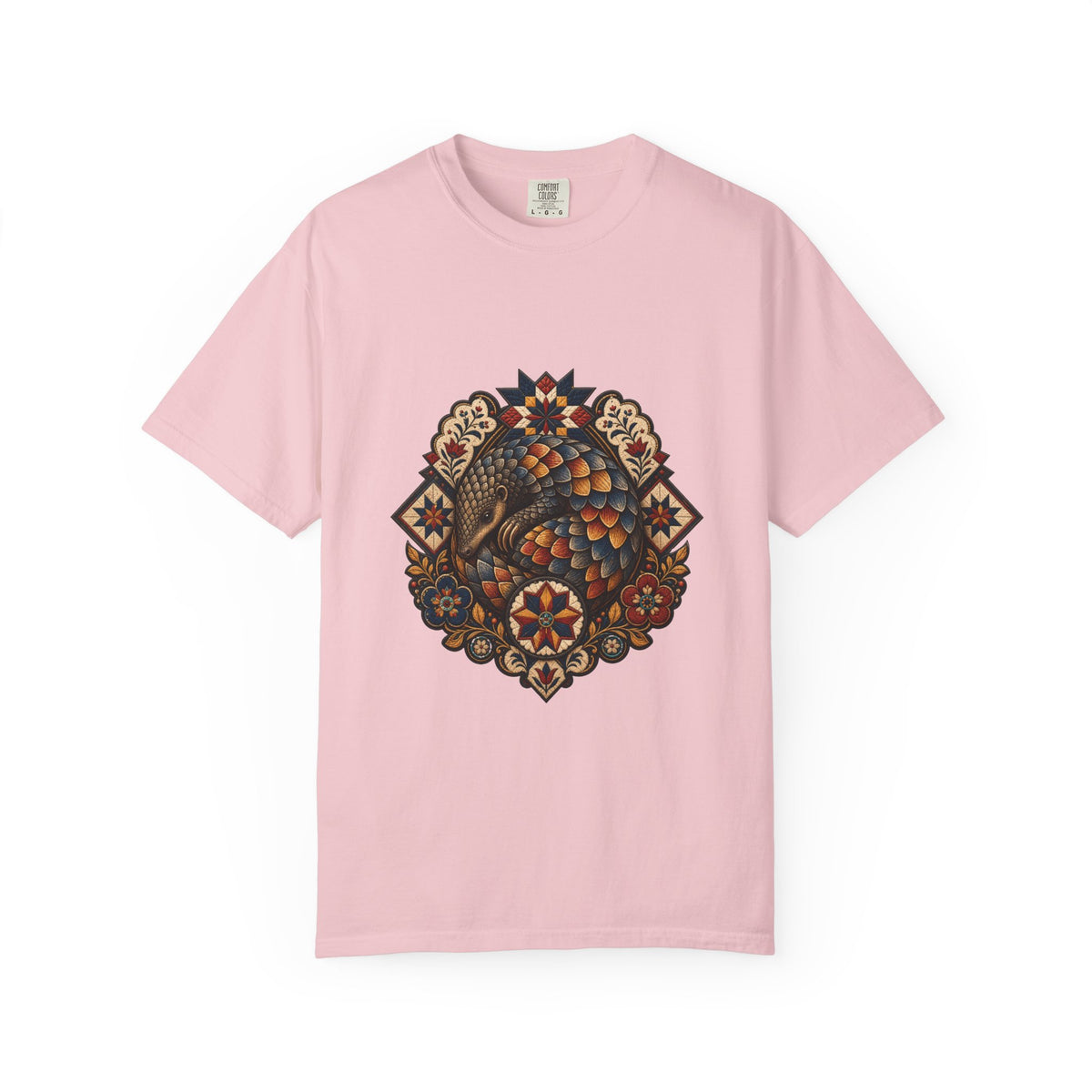 Folk Quilt Pangolin Guardian T-Shirt Graphic