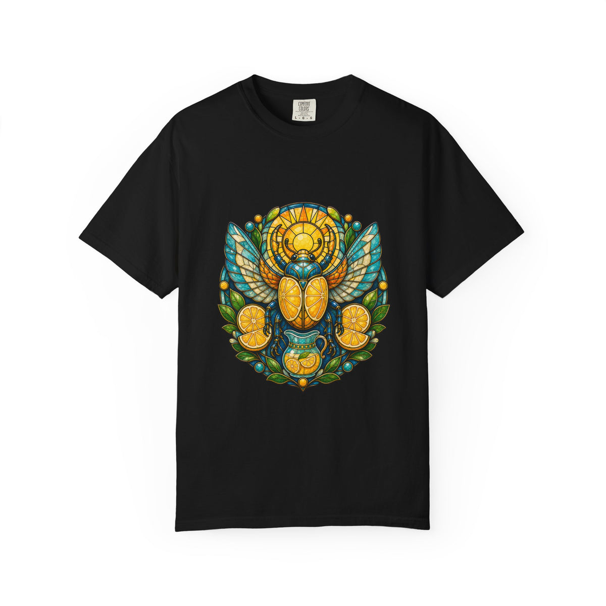 Stained Glass Solar Lemonade Scarab T-Shirt Graphic