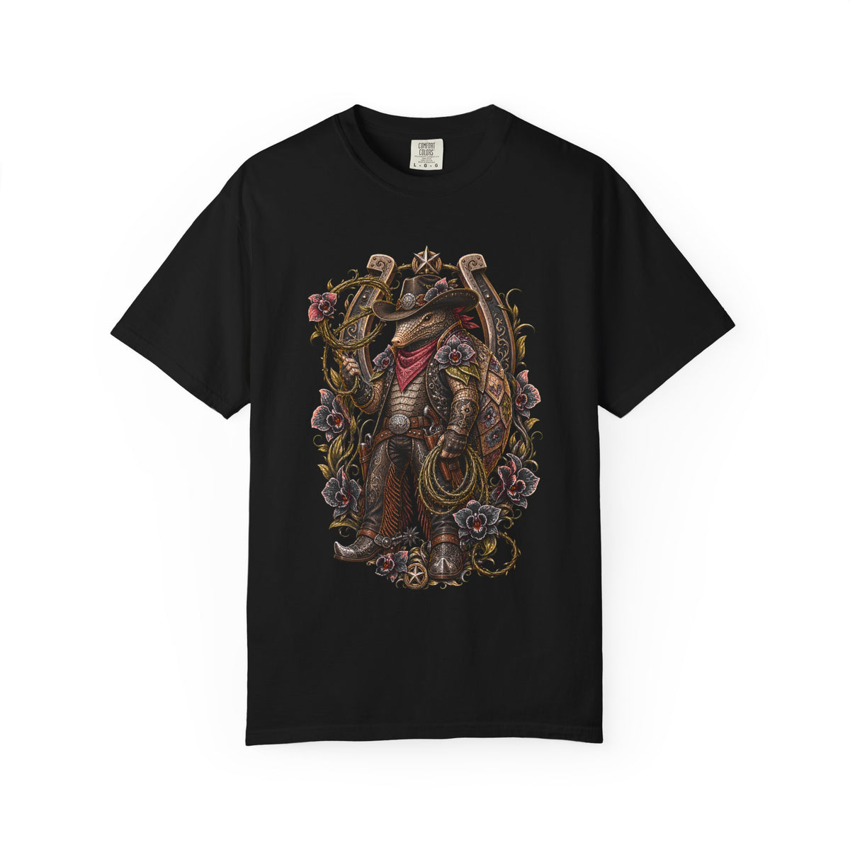 Orchid Armadillo Outlaw Western T-Shirt Graphic