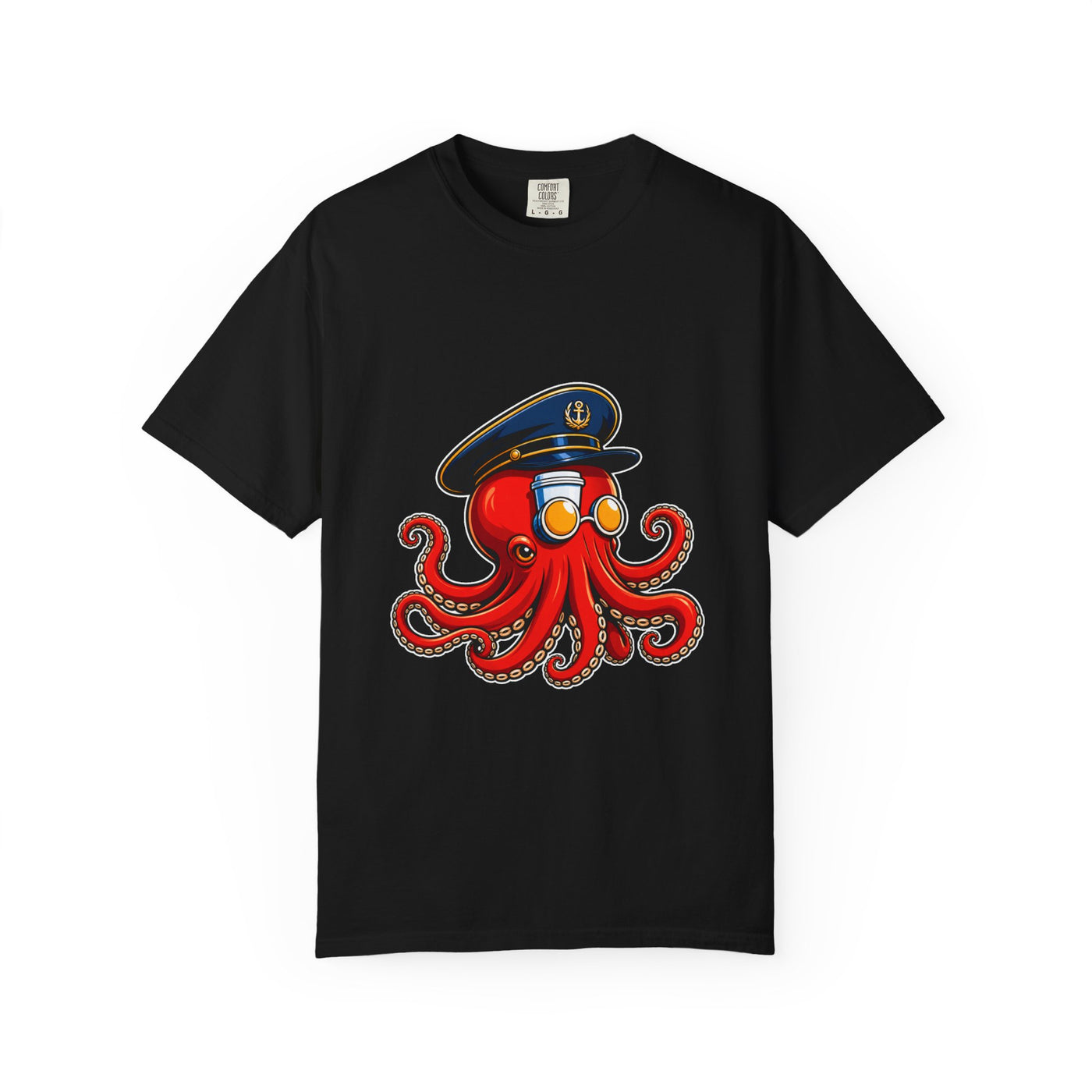 Captain Octopus Nautical Mascot T-Shirt Graphic