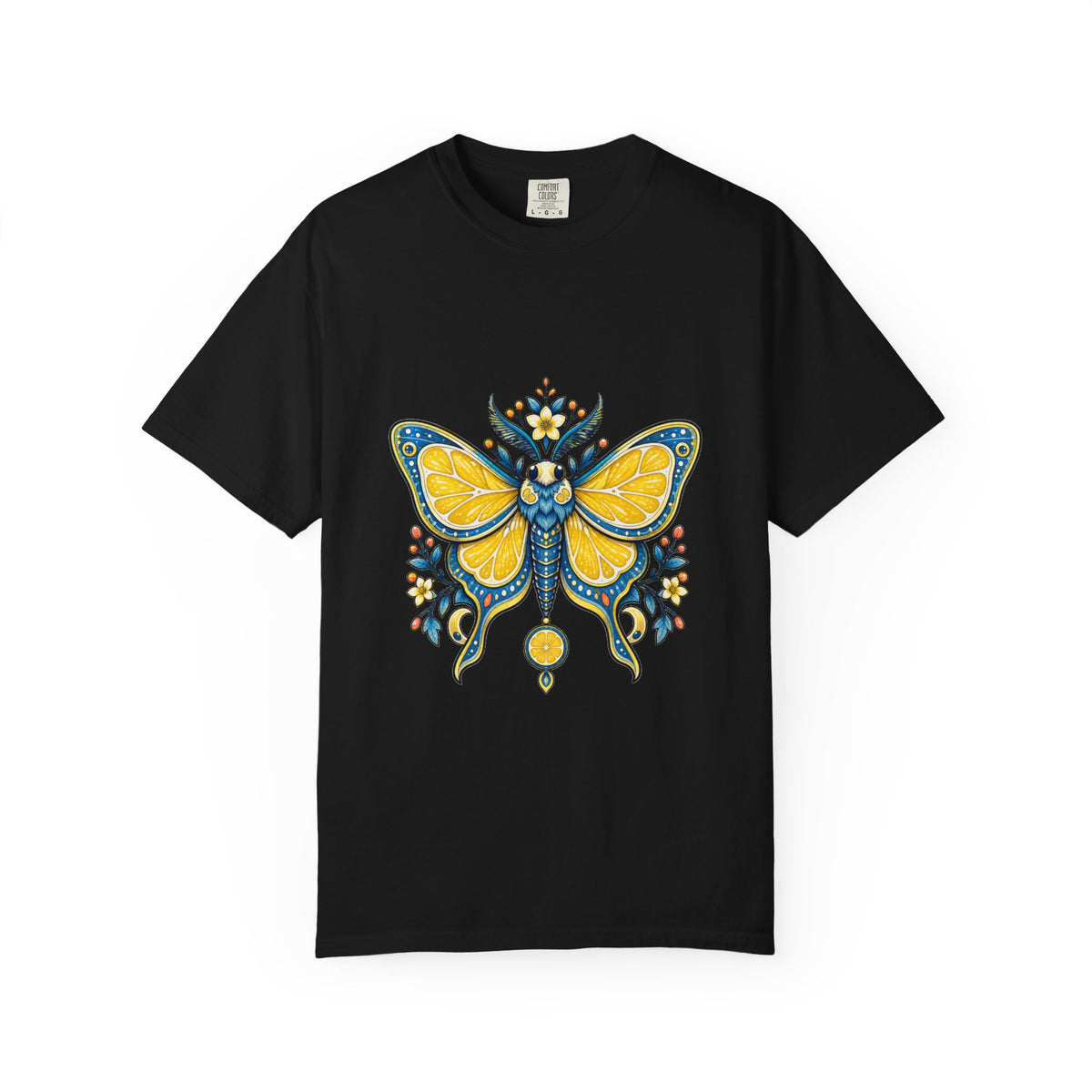 Cerulean Lemon Moth Emblem T-Shirt Graphic