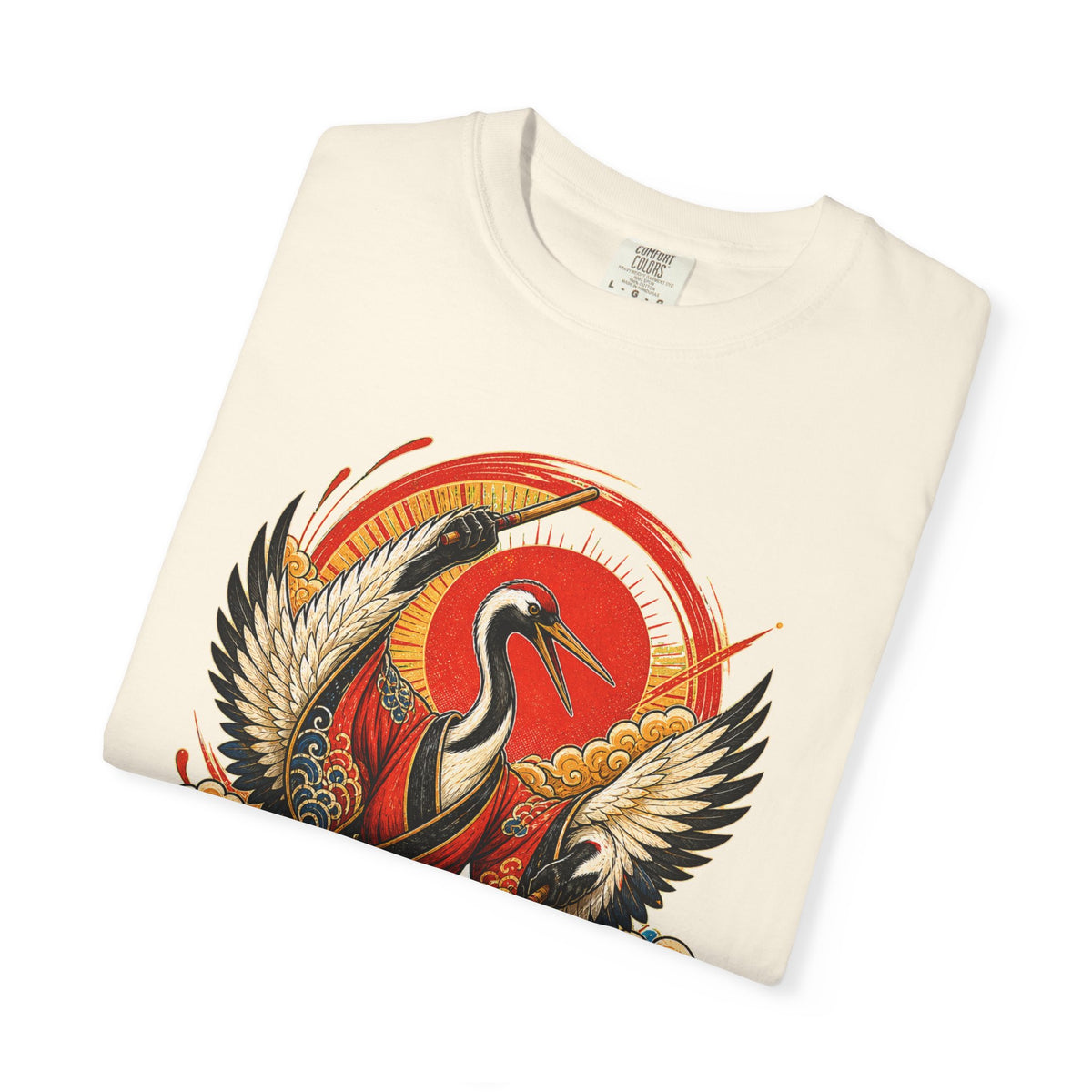 Red Sun Crane Drummer Graphic Tee