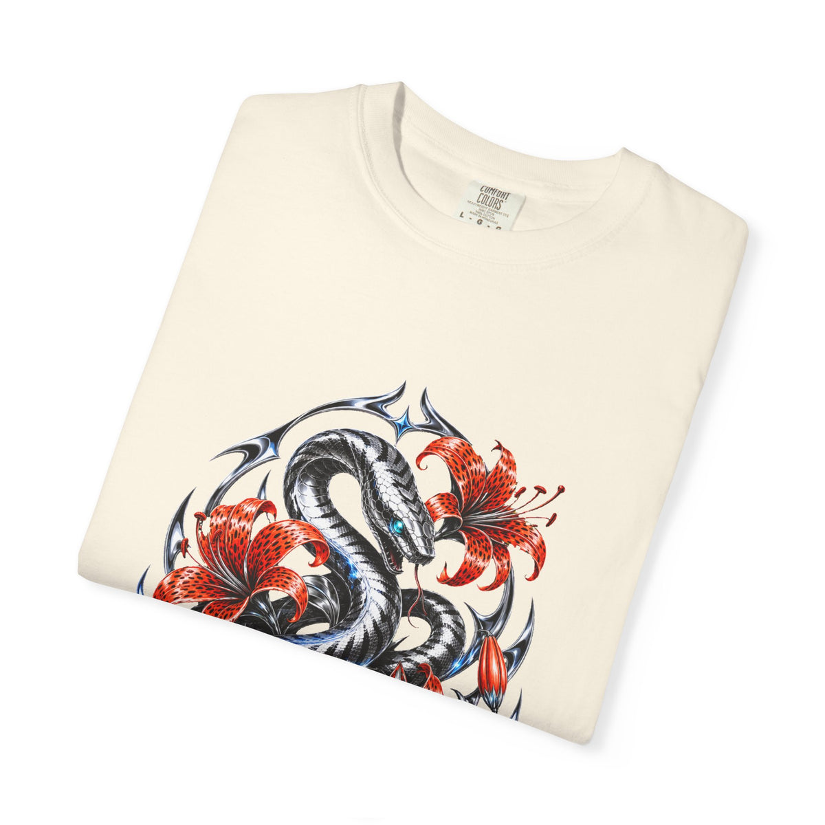 Chrome Tiger Lily Serpent Graphic Tee