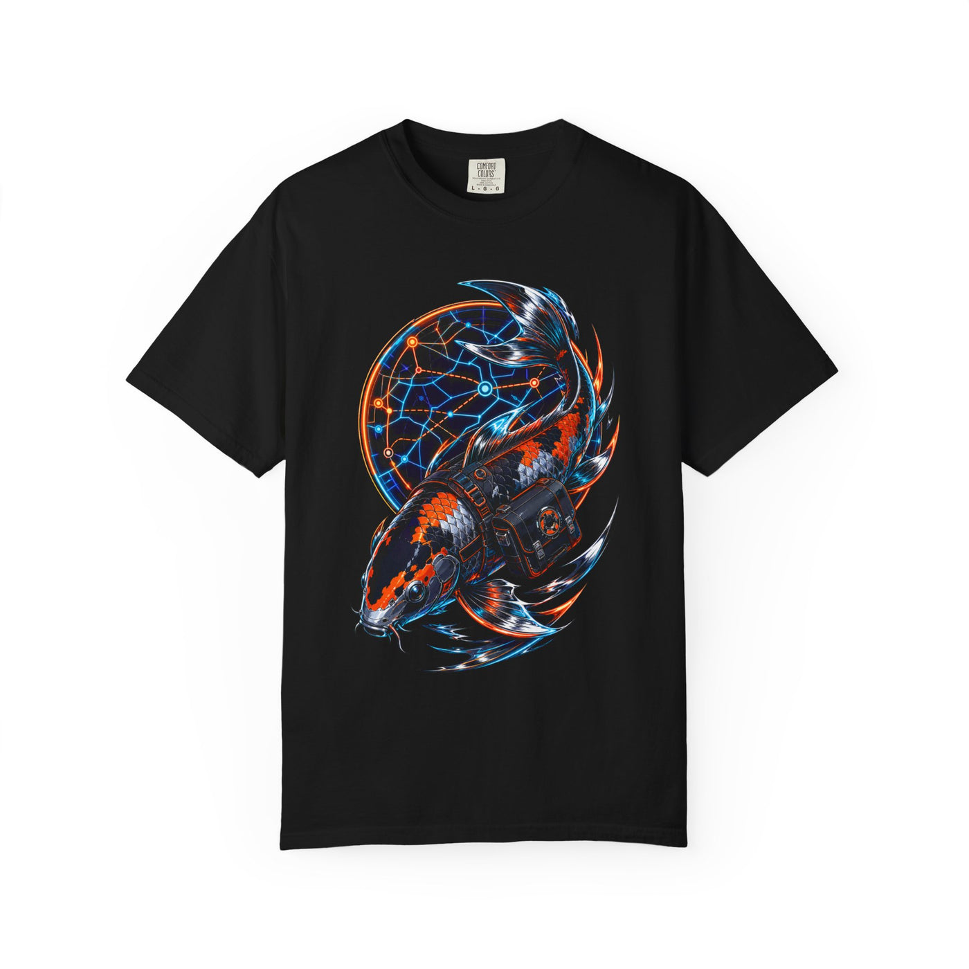 Neon Noir Koi Courier T-Shirt Graphic