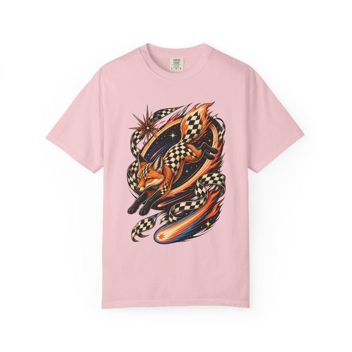 Checkerboard Comet Fox Graphic Tee