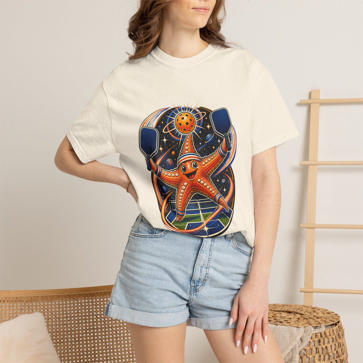 Cosmic Pickleball Starfish Graphic Tee