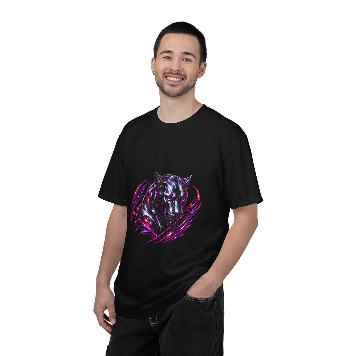 Red Violet Liquid Chrome Panther Graphic Tee