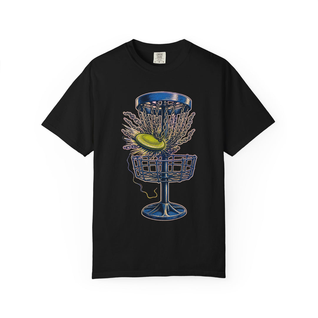 Disc Golf Chain Catcher Linocut Graphic Tee