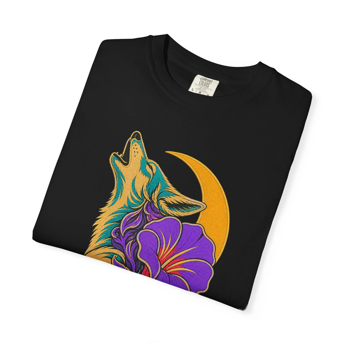 Moonflower Coyote Embroidered Western Graphic Tee