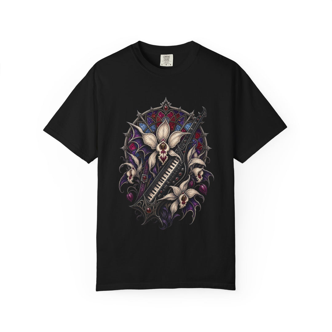 Gothic Keytar Ghost Orchid T-Shirt Graphic