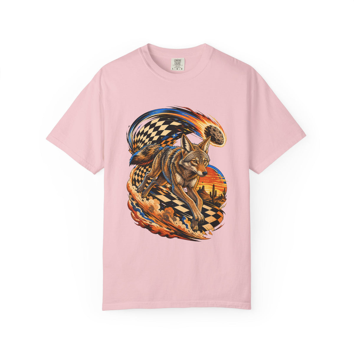 Checkerboard Meteor Coyote Runner Graphic Tee