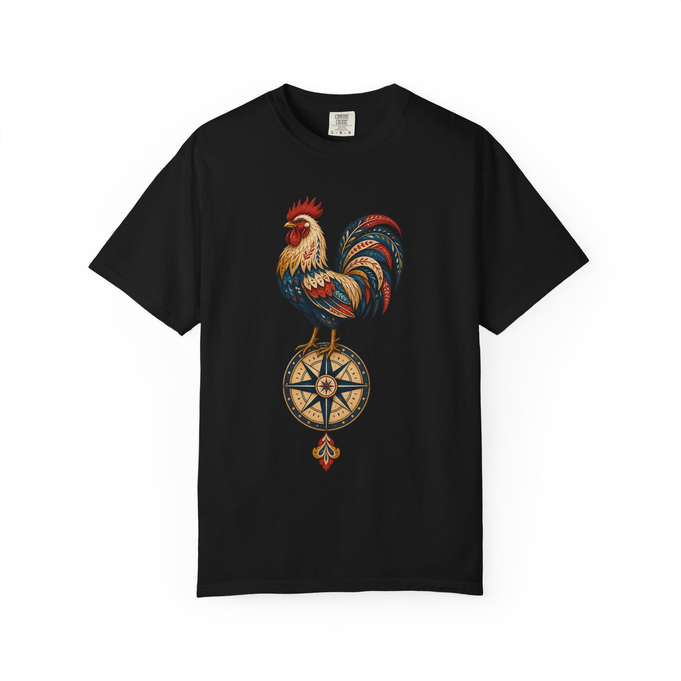 Folk Compass Rooster Graphic Tee