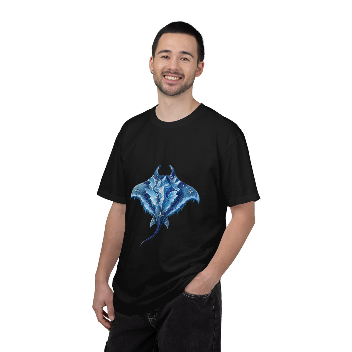 Cool Blue Glacier Manta Cartographer T-Shirt Graphic