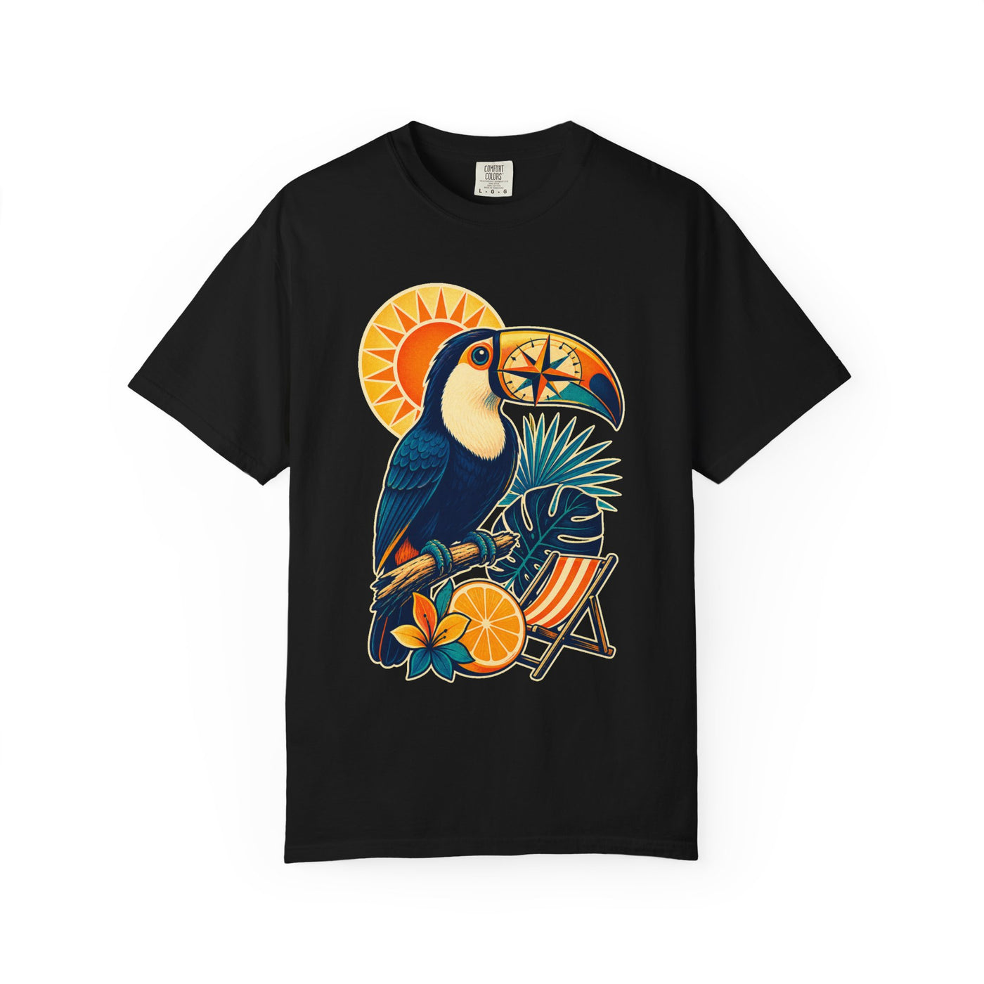 Neon Postcard Toucan Navigator Graphic Tee