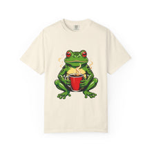 Sleepy Coffee Frog Mascot T-Shirt Graphic