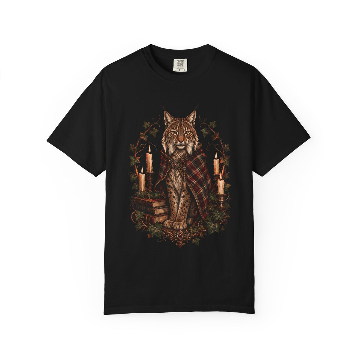 Plaid Library Lynx Sentinel T-Shirt Graphic