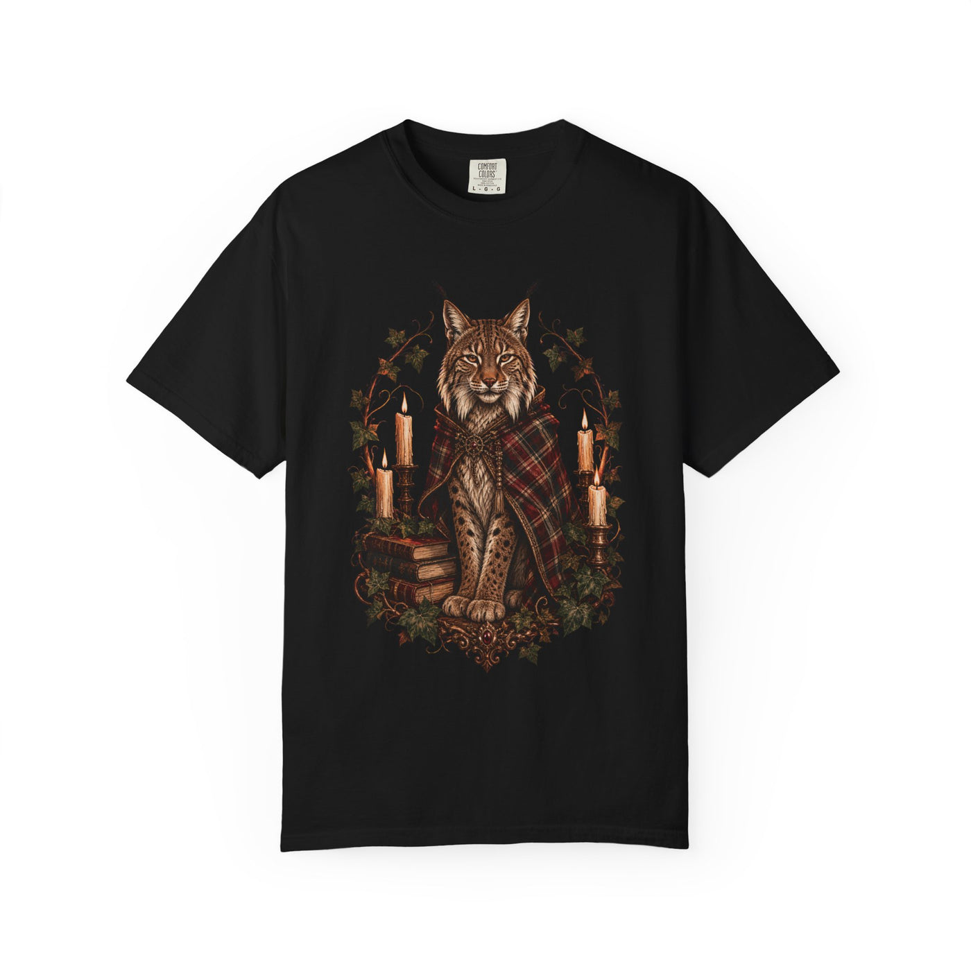 Plaid Library Lynx Sentinel T-Shirt Graphic