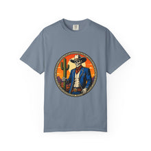 Skeleton Cowboy Sunset Emblem T-Shirt Graphic