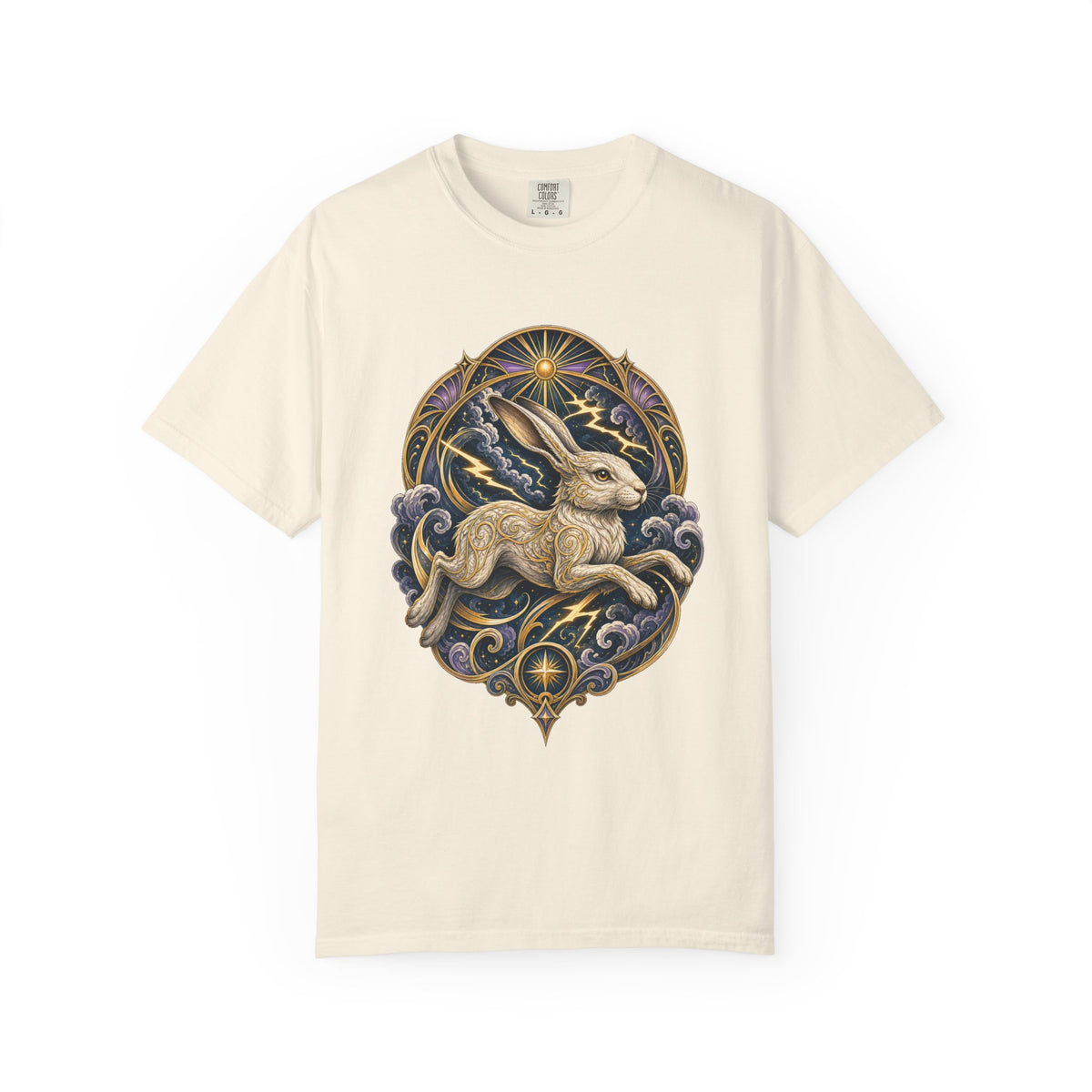 Art Nouveau Thunder Hare T-Shirt Graphic