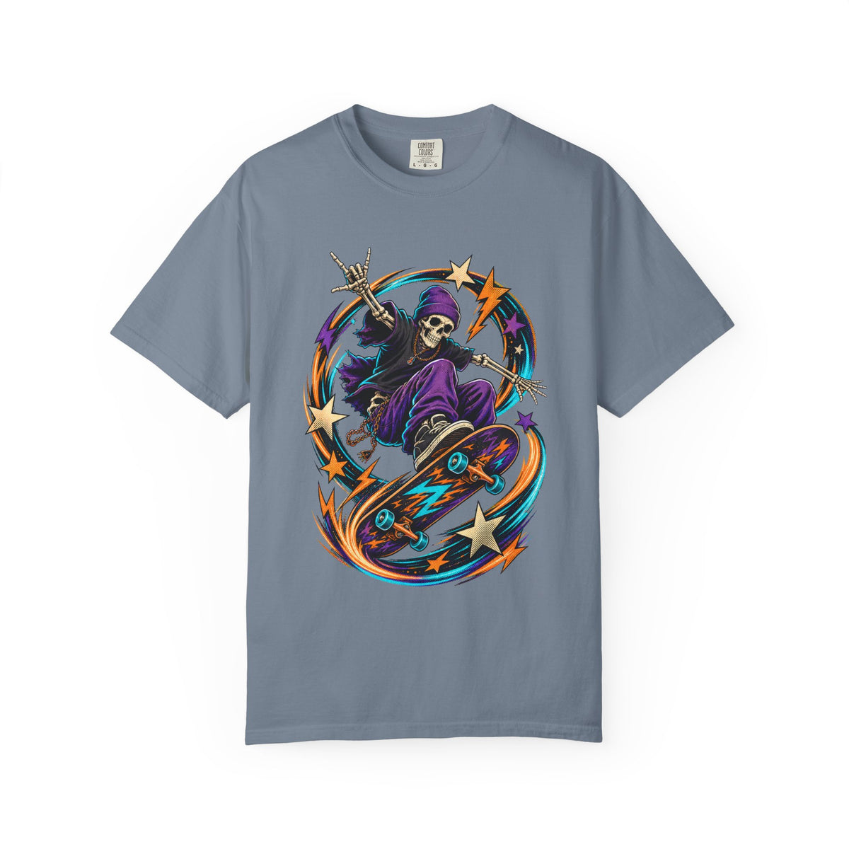 Midnight Skate Skeleton Graphic T-Shirt
