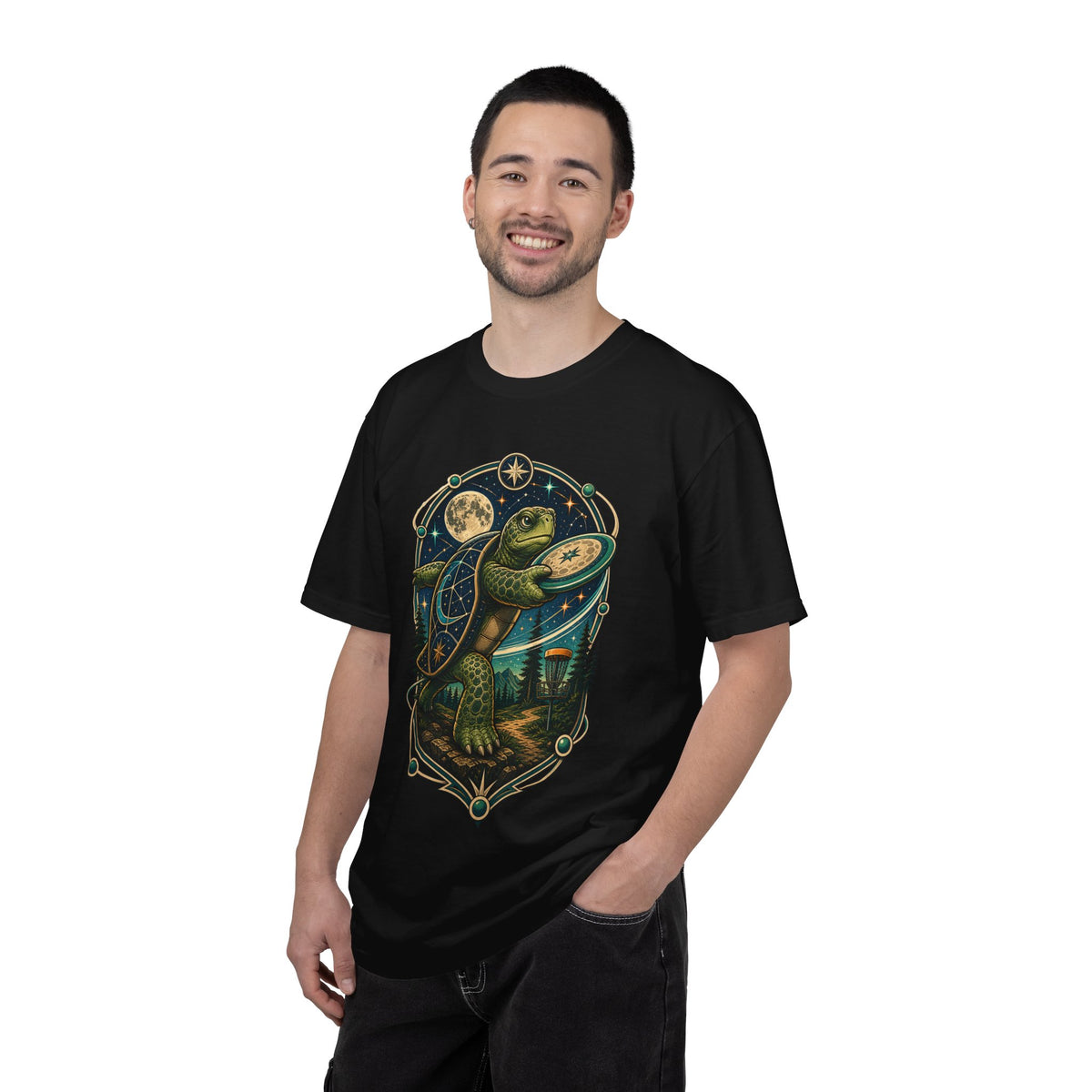 Cosmic Disc Golf Turtle T-Shirt Graphic
