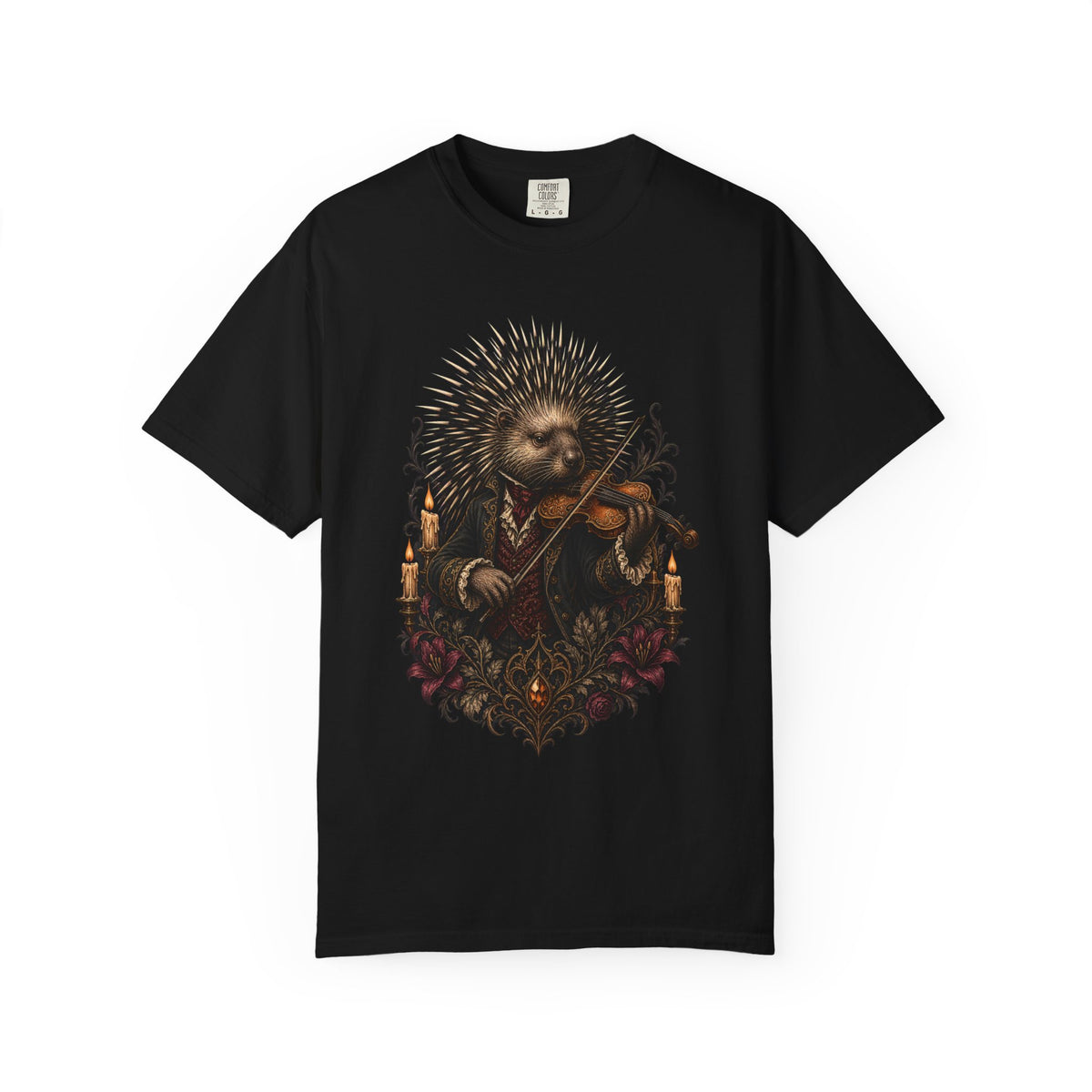 Poetcore Porcupine Violinist Gothic T-Shirt Graphic