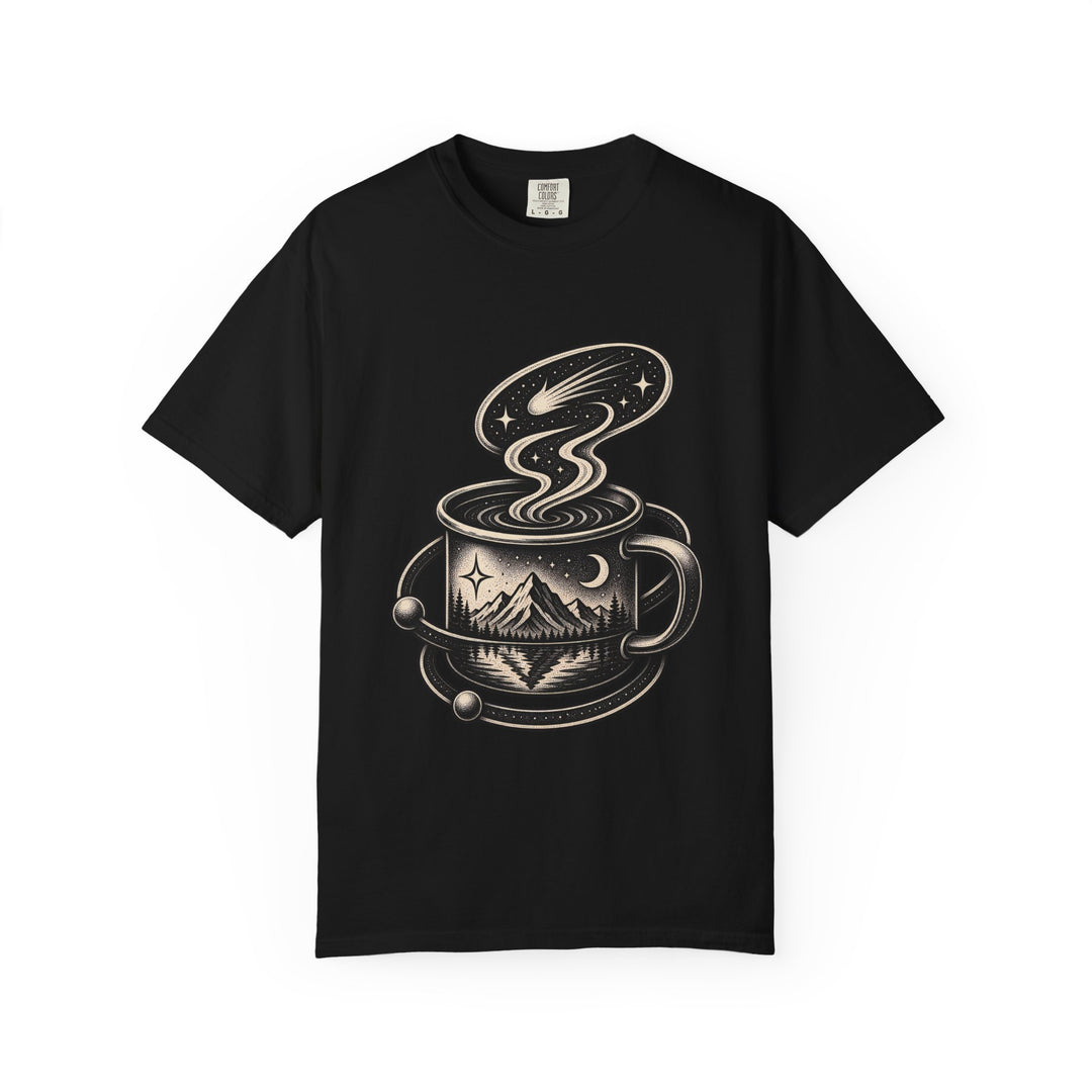 Blackwork Orbit Camping Mug T-Shirt Graphic